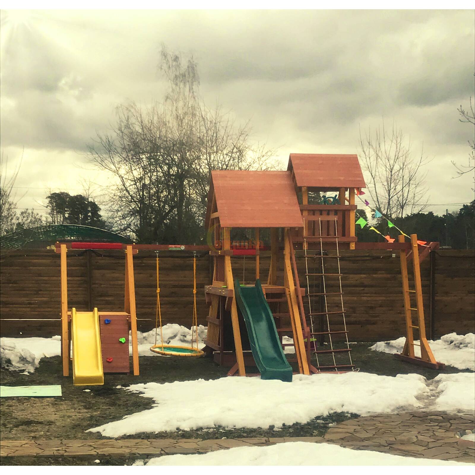 Детская деревянная игровая площадка Савушка Люкс 11