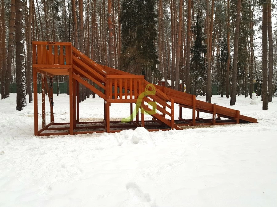 Зимняя горка "IgraGrad Snow Fox", скат 10 м, без окраски