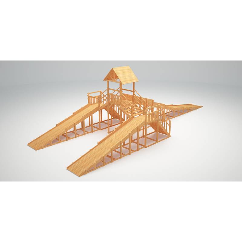 Зимняя деревянная игровая горка Савушка "Зима wood" - 11