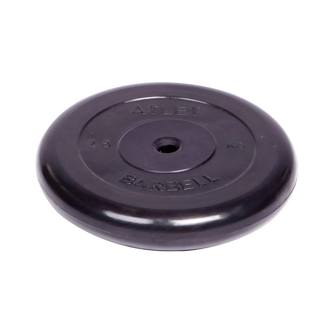 Диск обрезиненный "Barbell Atlet" d 26 мм чёрный 2,5 кг