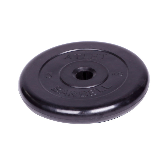 Диск обрезиненный Barbell Atlet d 31 мм чёрный 5,0 кг