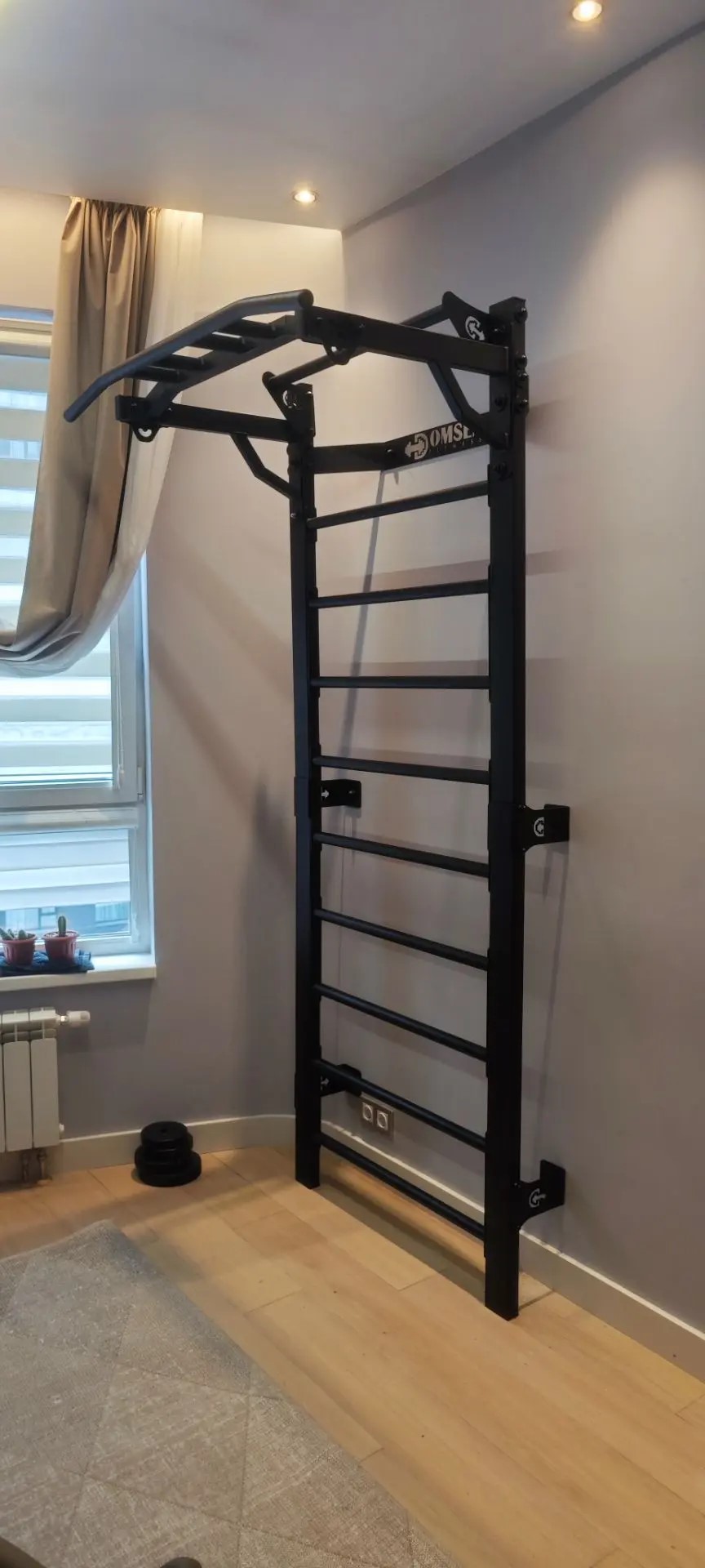 Профессиональная шведская стенка с брусьями и турником Domsen Fitness Ds46 BLACK