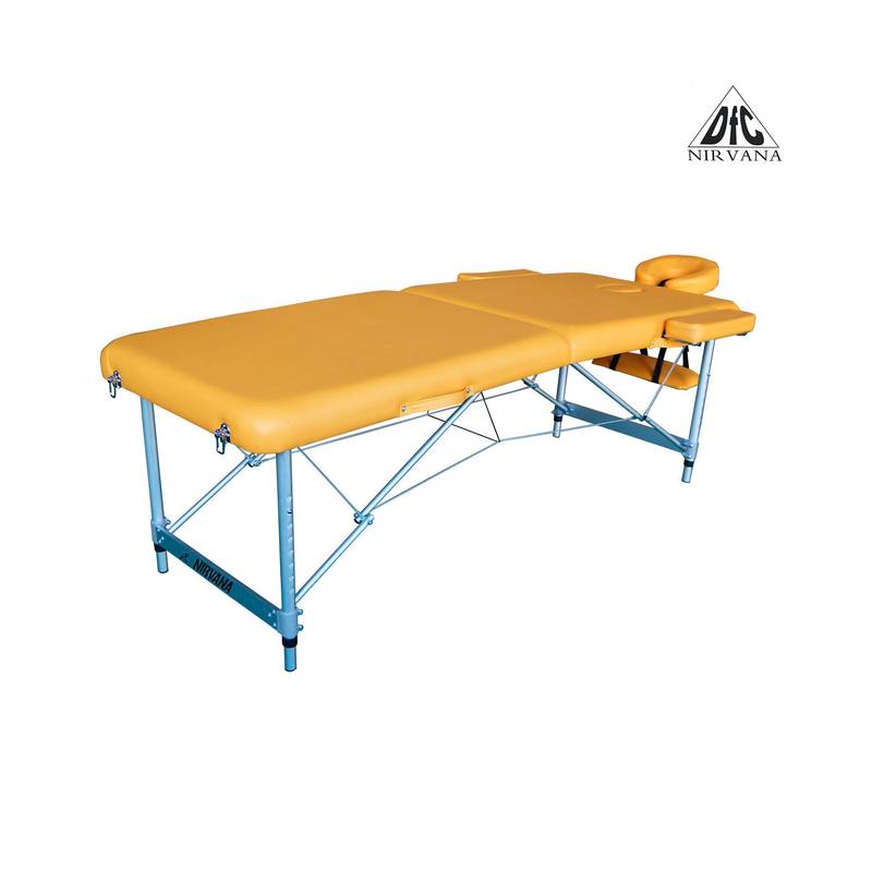 Массажный стол DFC NIRVANA, Elegant LUXE, 186х70х4 см, алюм. ножки, цвет горчичный (Mustard) TS2010_M