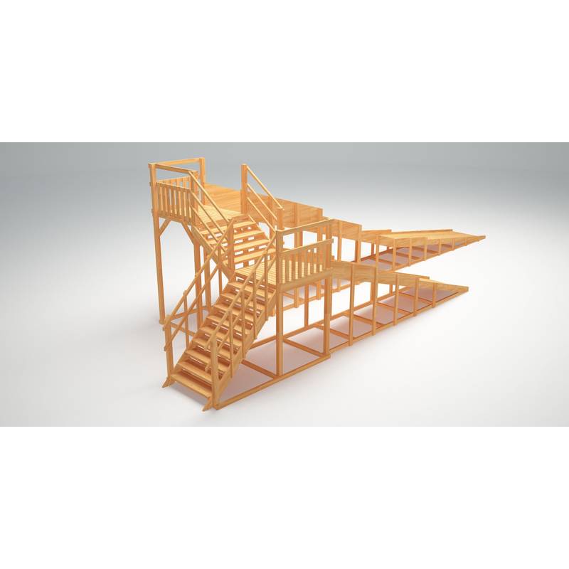 Зимняя деревянная игровая горка Савушка "Зима wood" - 9
