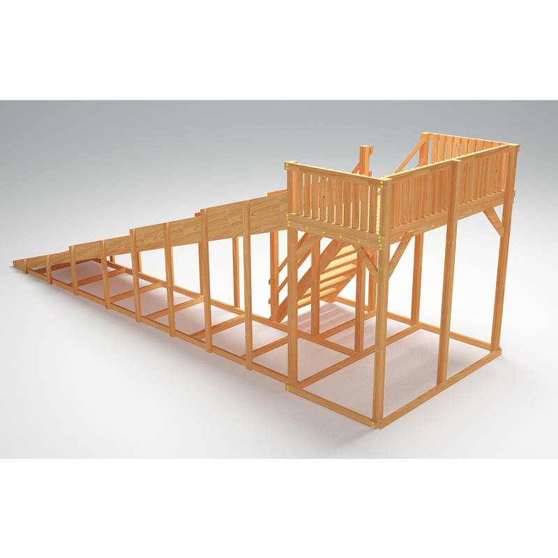 Зимняя деревянная игровая горка Савушка "Зима wood" - 6