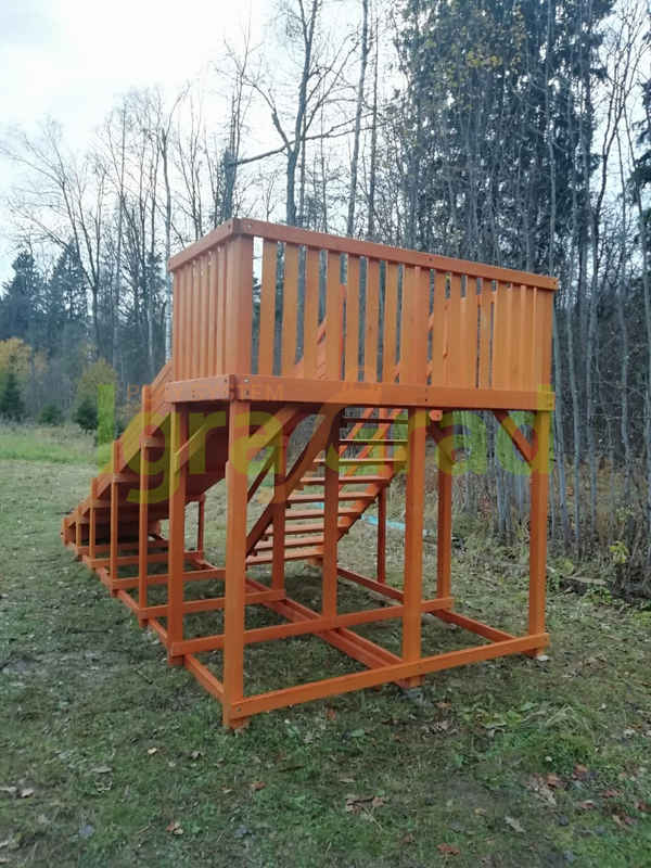 Детская деревянная зимняя горка "IgraGrad Snow Fox", скат 5,9 м