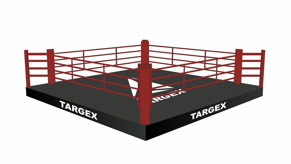 Ринг боксерский TARGEX на помосте высотой 0,3 м, размер 5х5