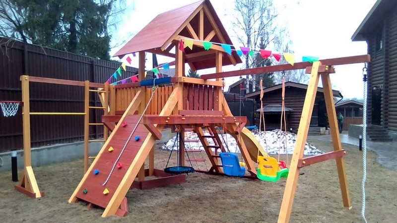 Детская деревянная игровая площадка Савушка Люкс 6