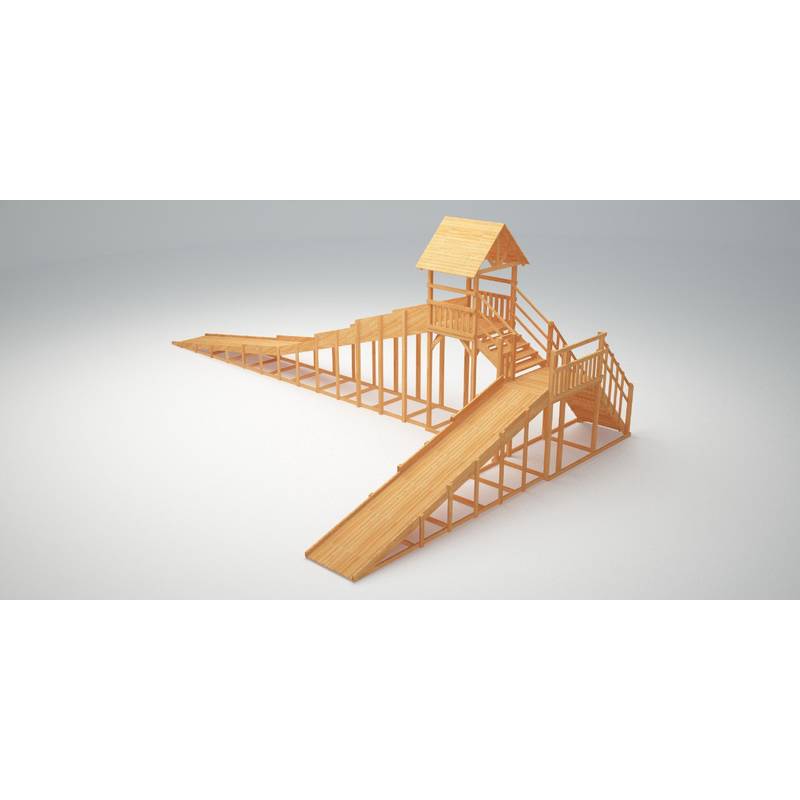 Зимняя деревянная игровая горка Савушка "Зима wood" - 10