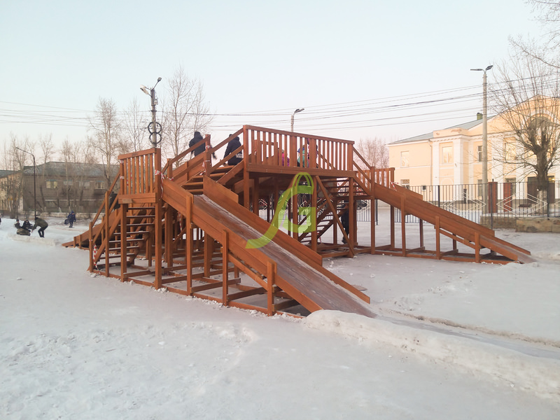 Зимняя горка "IgraGrad Snow Fox", 4 ската, без окраски