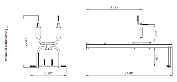 Уличный атлетический комплекс УТК-022k (AK13) 100х100 мм (турник, брусья)