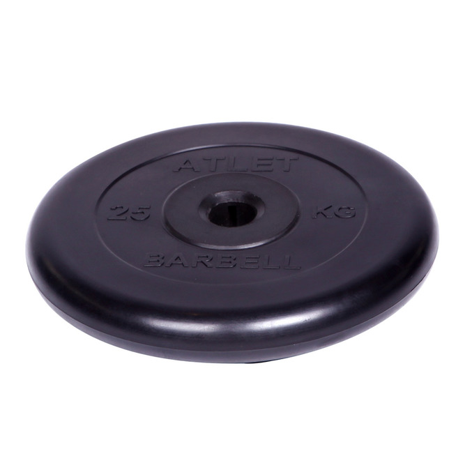 Диск обрезиненный Barbell Atlet d 31 мм чёрный 25,0 кг