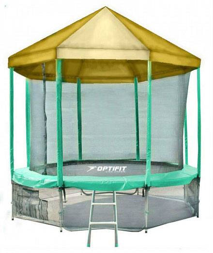 Батут OPTIFIT Like Green 10ft 3,05 м с желтой крышей