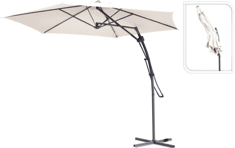 Зонт садовый складной Koopman ф300 купол Кремовый FC2100080