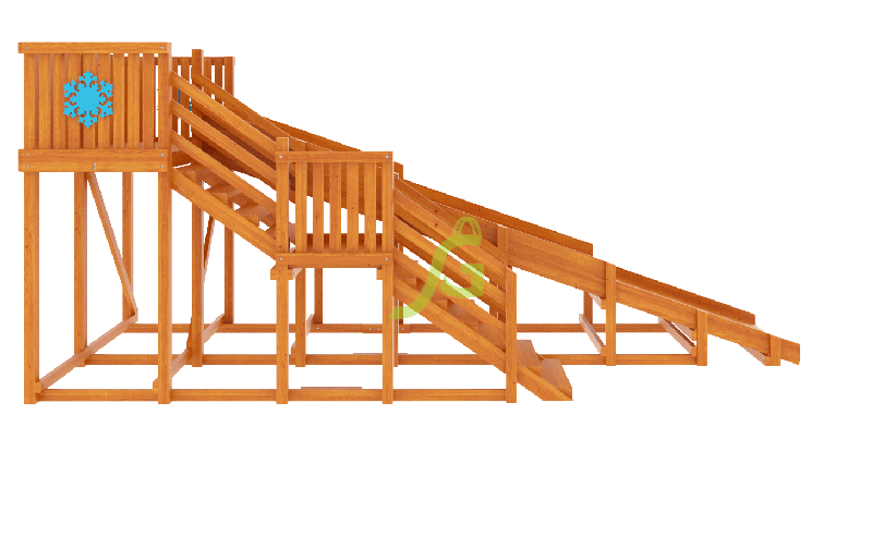Детская деревянная зимняя горка "IgraGrad Snow Fox", скат 5,9 м