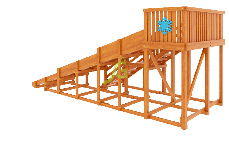 Детская деревянная зимняя горка "IgraGrad Snow Fox", скат 5,9 м