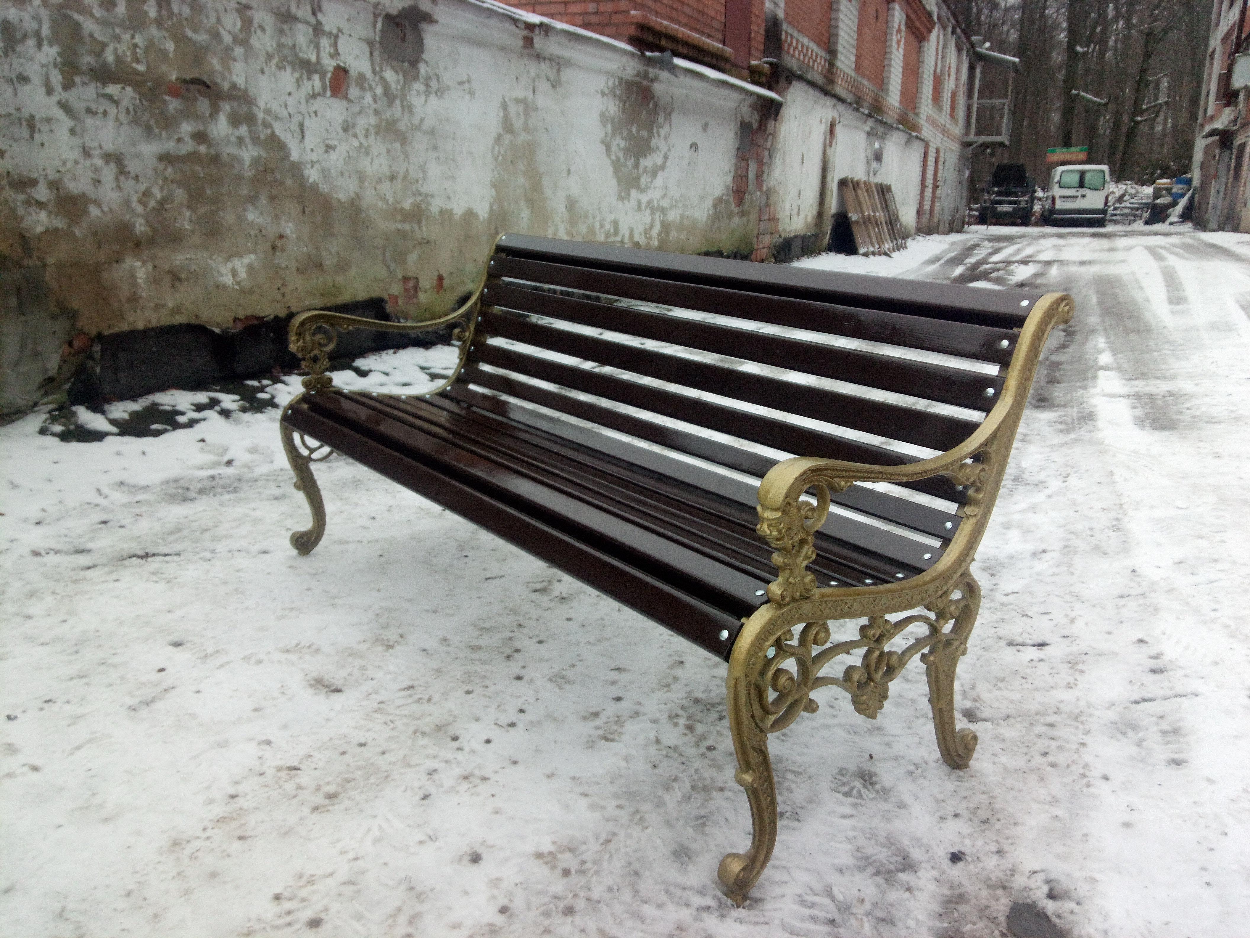 Скамейка Барокко чугун-дуб 2 м
