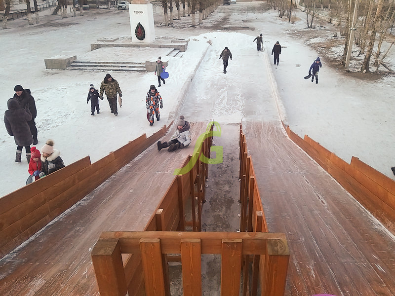 Зимняя горка "IgraGrad Snow Fox", 4 ската, без окраски