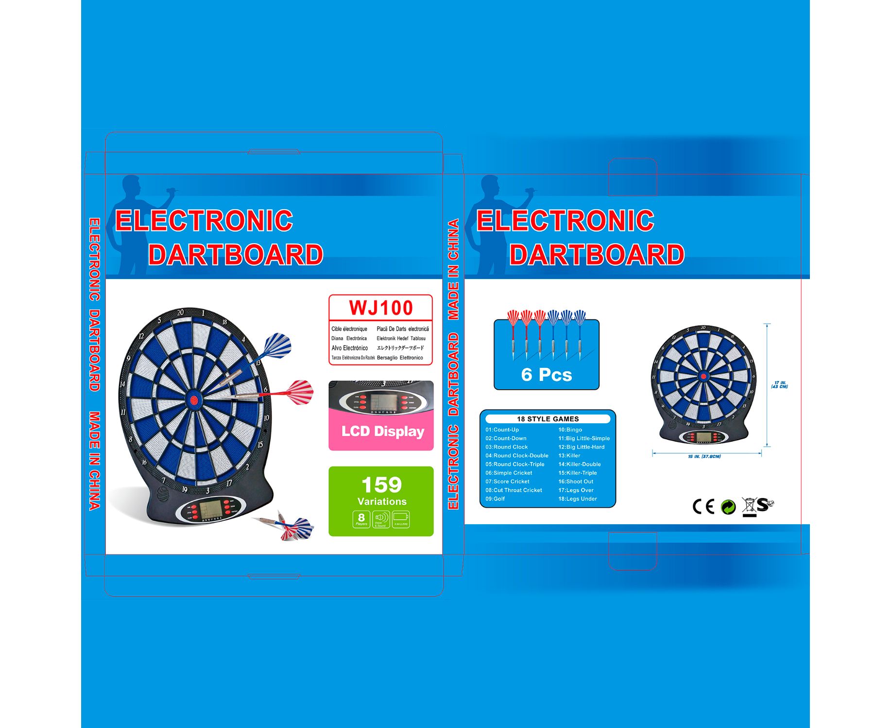 Дартс DFC BLUEBOARD, 6 дротиков DARDBE100