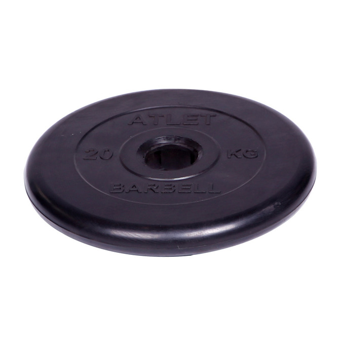 Диск обрезиненный Barbell Atlet d 51 мм чёрный 20,0 кг
