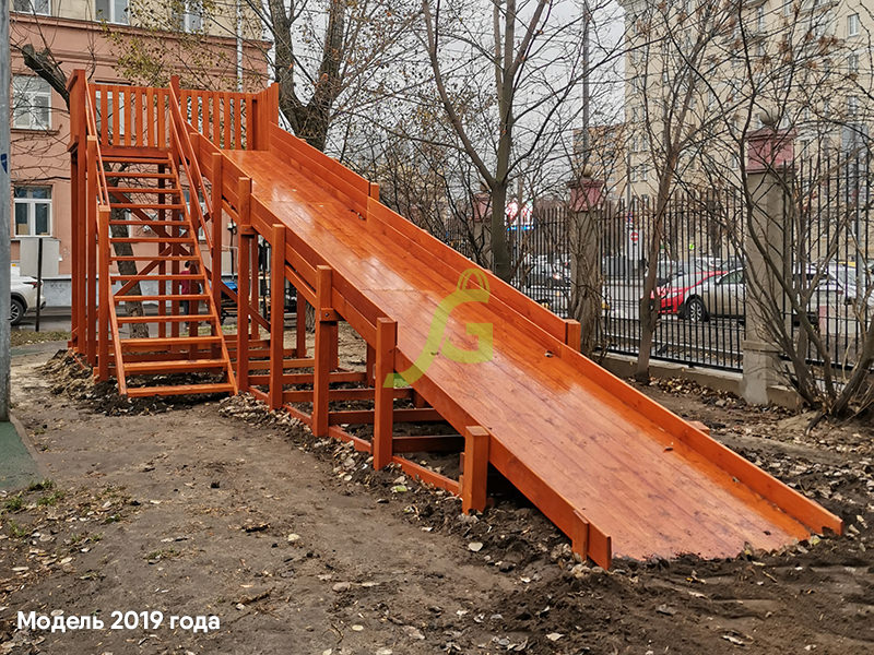 Зимняя горка "IgraGrad Snow Fox", скат 10 м, без окраски