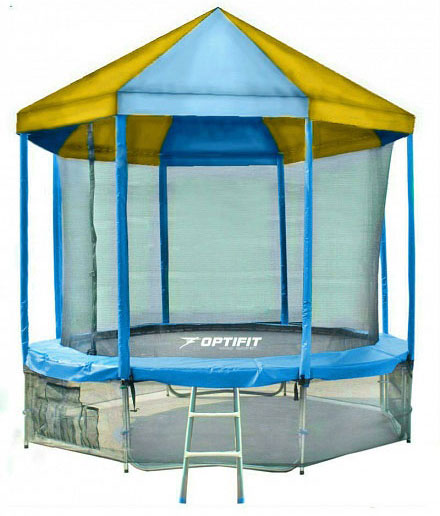 Батут OPTIFIT Like Blue 12ft 3,66 м с сине-желтой крышей