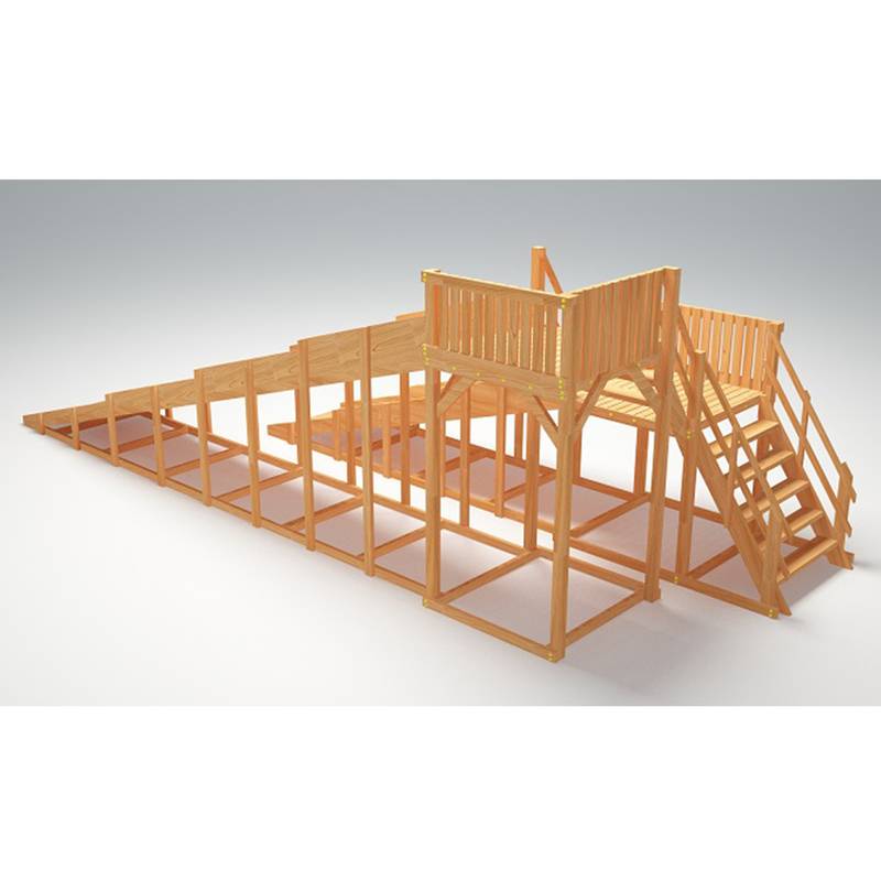 Зимняя деревянная игровая горка Савушка "Зима wood" - 7