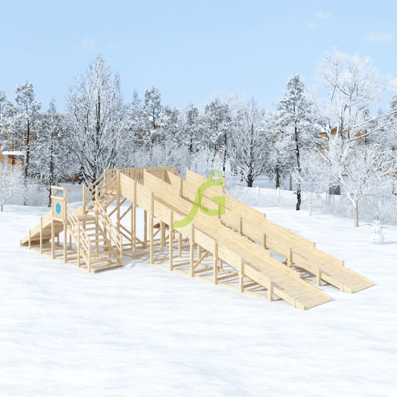 Зимняя горка "IgraGrad Snow Fox", 4 ската, без окраски