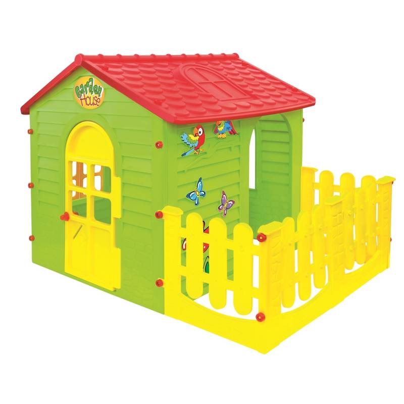 Детский игровой Домик с забором садовый Mochtoys 10498