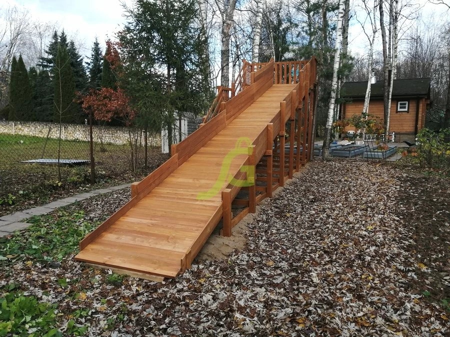 Зимняя горка "IgraGrad Snow Fox", скат 10 м, без окраски