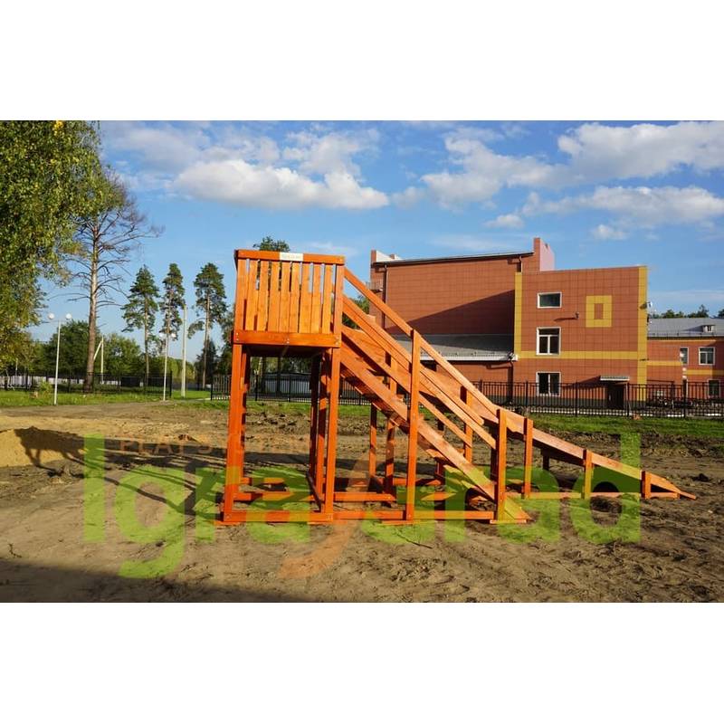 Детская деревянная зимняя горка "IgraGrad Snow Fox", скат 5,9 м