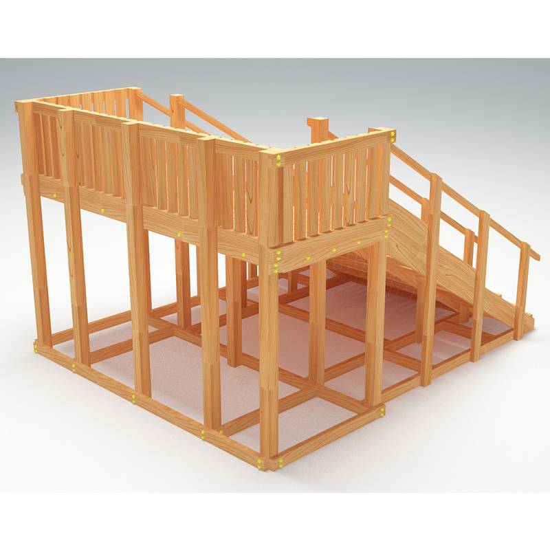 Зимняя деревянная игровая горка Савушка "Зима wood" - 4