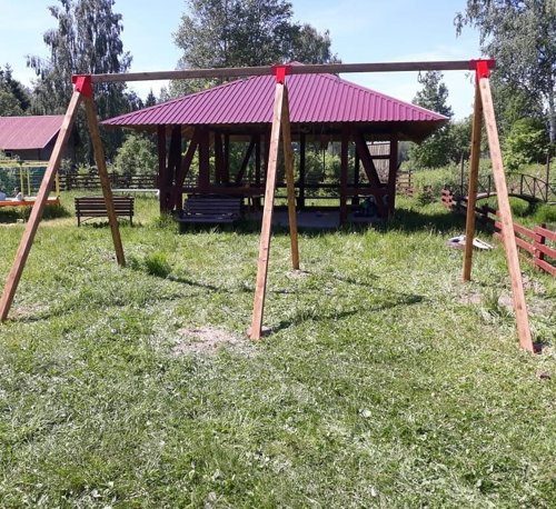 Качели гнездо ХИТ деревянные двухсекционные