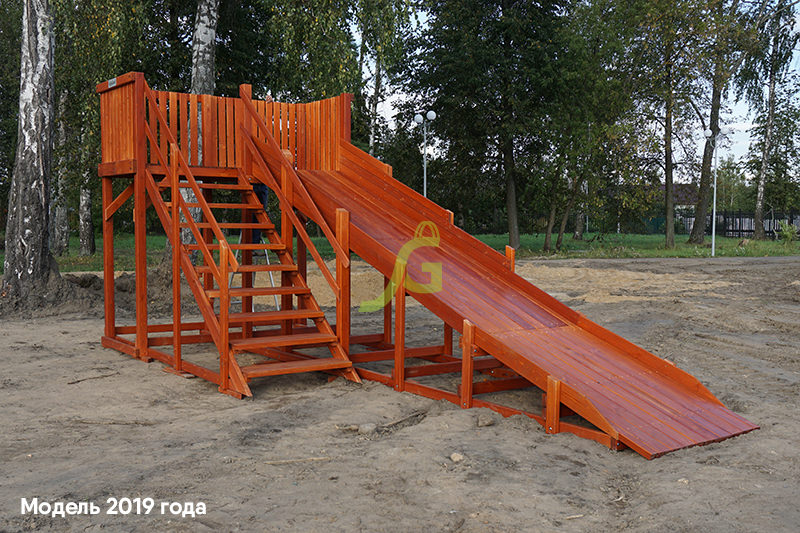 Детская деревянная зимняя горка "IgraGrad Snow Fox", скат 5,9 м