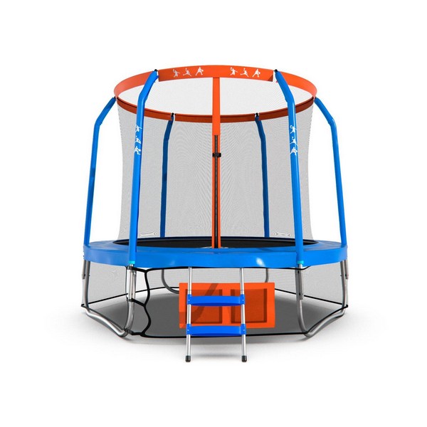 Батут DFC JUMP BASKET 8FT-JBSK-B с внутренней сеткой и лестницей (244 cм)