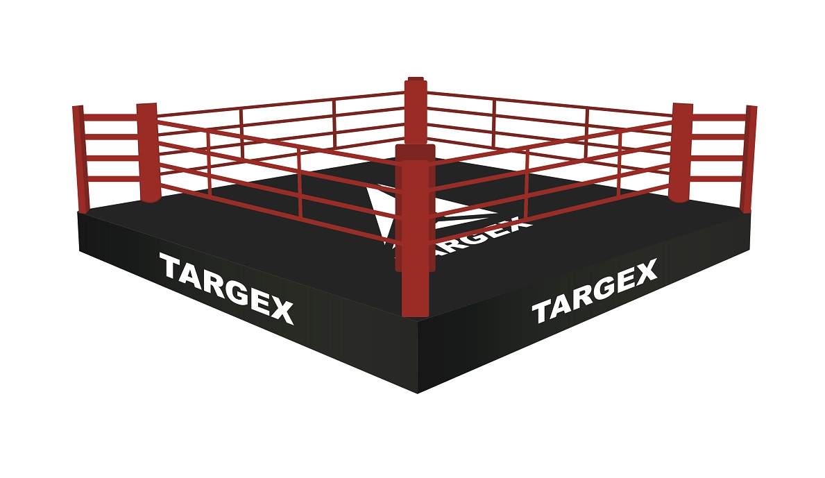 Ринг боксерский TARGEX на помосте высотой 0,5 м, размер 7х7