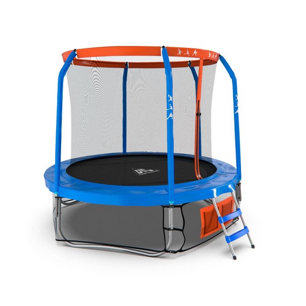 Батут DFC JUMP BASKET 8FT-JBSK-B с внутренней сеткой и лестницей (244 cм)