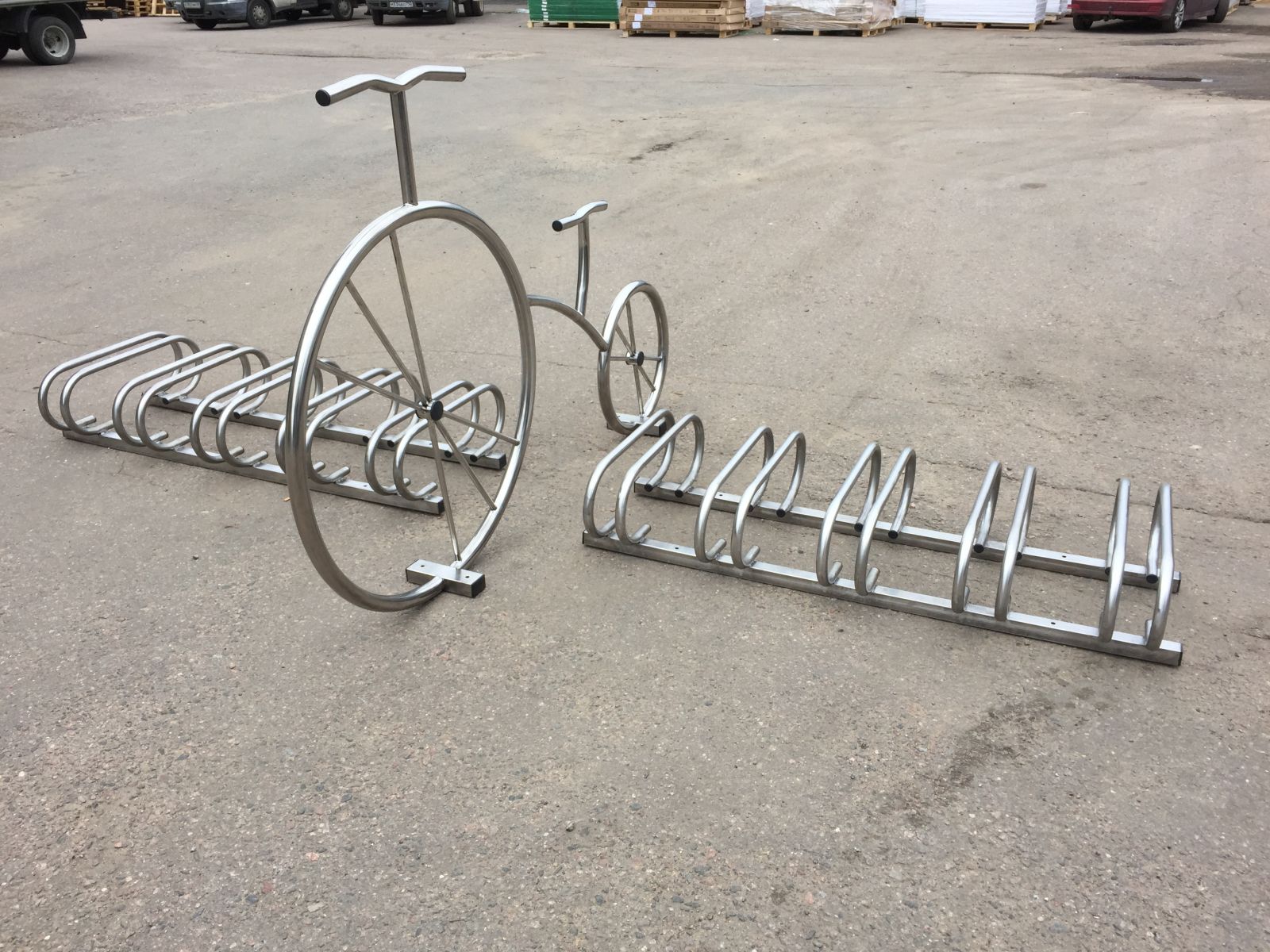 Велопарковка Велосипед декоративный из нержавеющей стали (VP28)