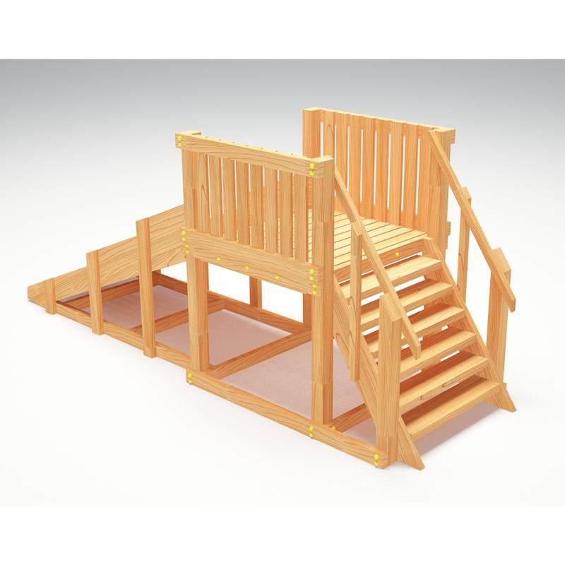 Зимняя деревянная игровая горка Савушка "Зима wood" - 1