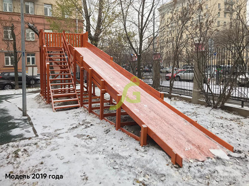 Зимняя горка "IgraGrad Snow Fox", скат 10 м, без окраски