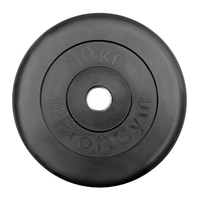 Диск ProfiGym обрезиненный d 26 мм чёрный 10 кг