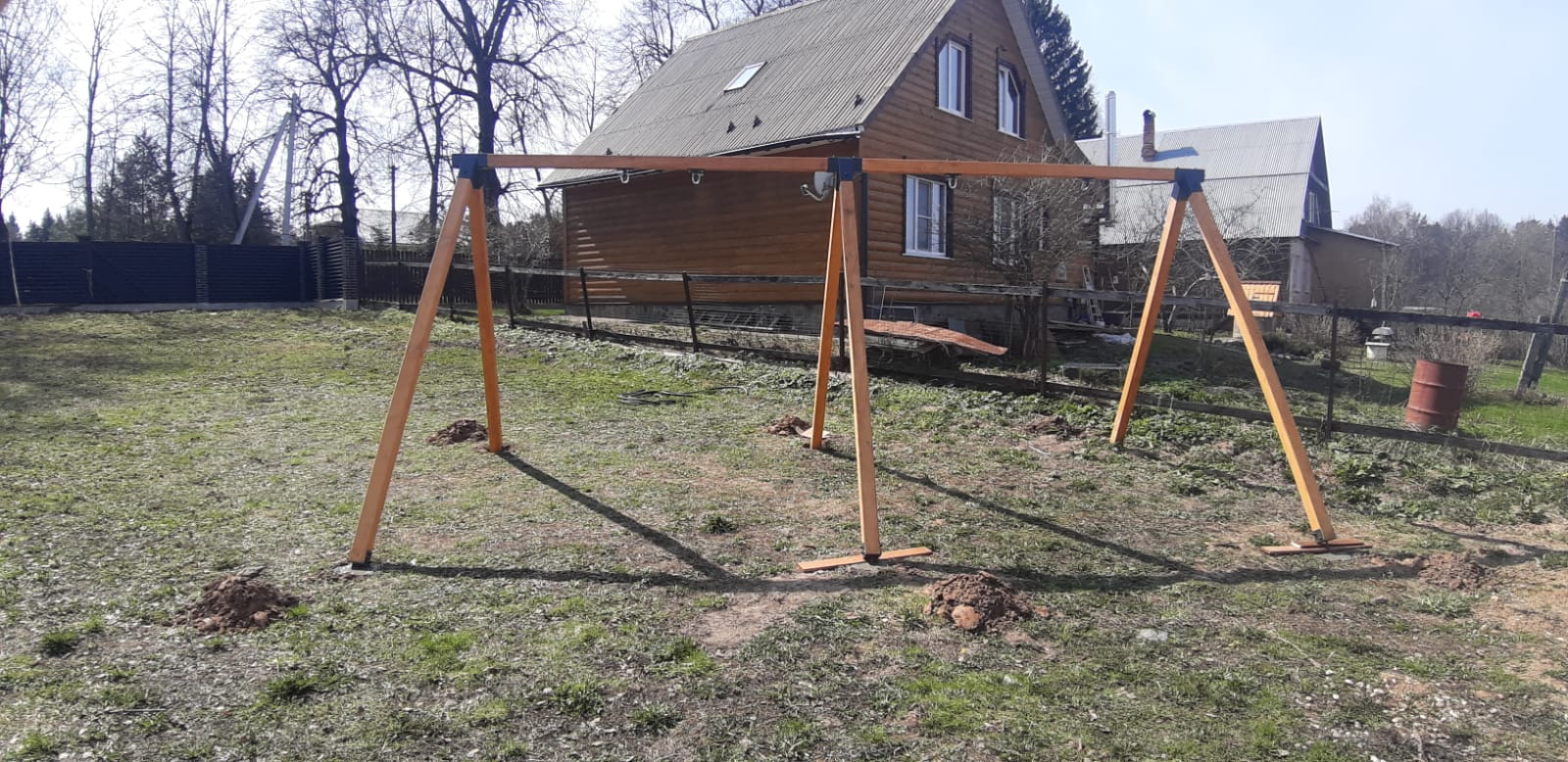 Качели гнездо ХИТ деревянные двухсекционные