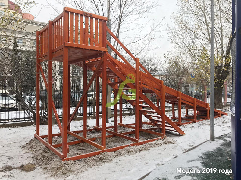 Зимняя горка "IgraGrad Snow Fox", скат 10 м, без окраски