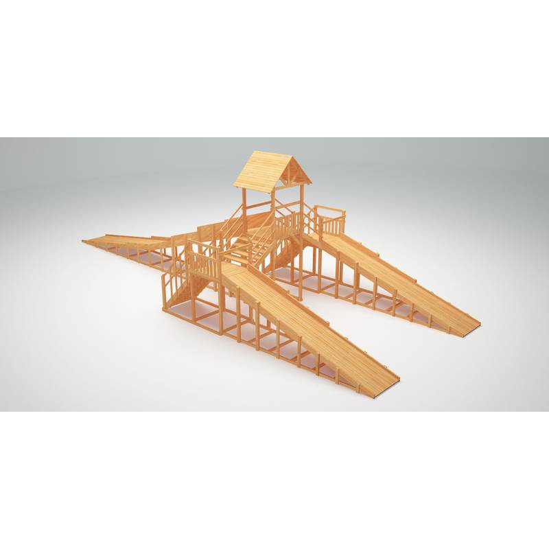 Зимняя деревянная игровая горка Савушка "Зима wood" - 11