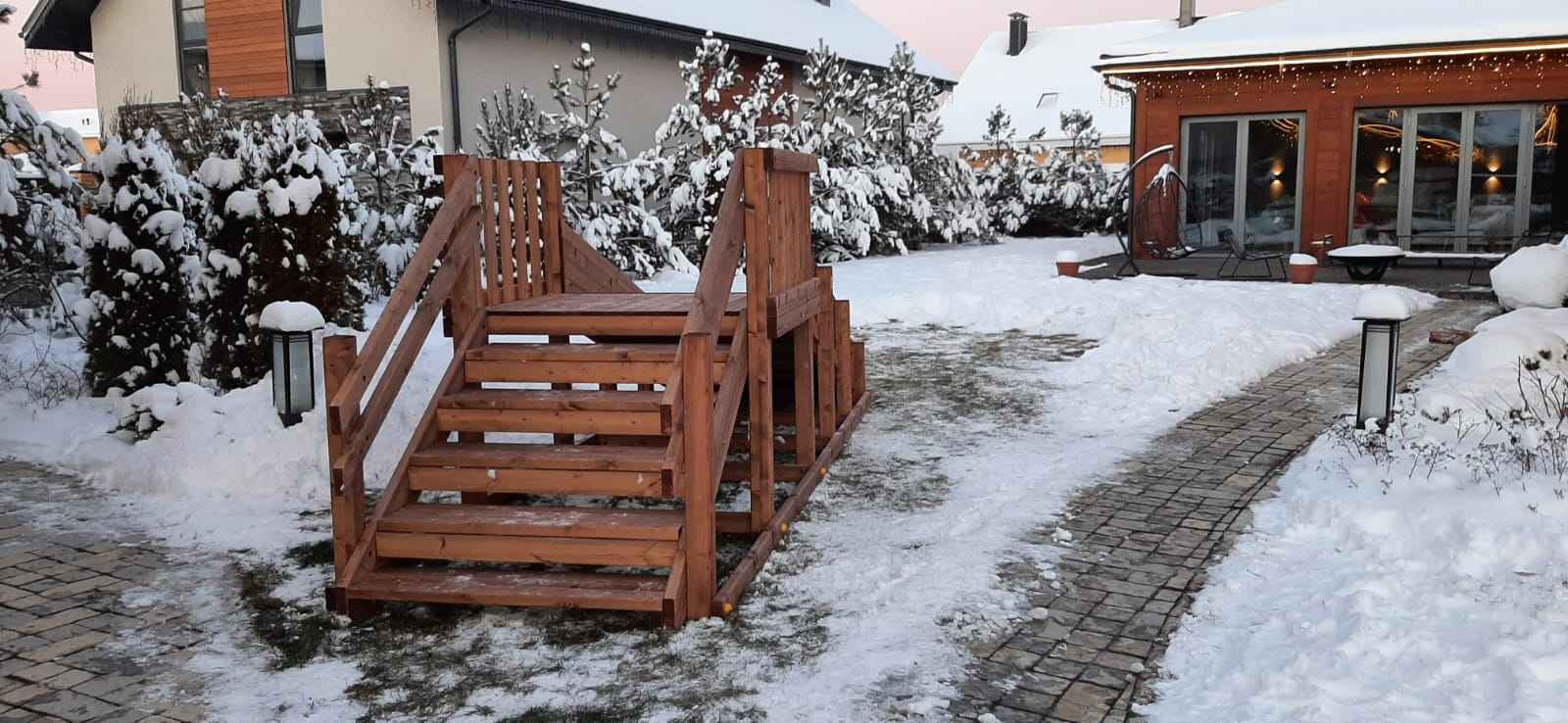 Зимняя деревянная заливная горка Ледянка (Без окраски)