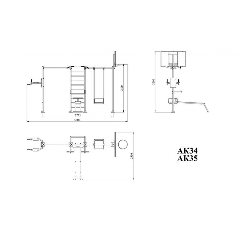Уличный атлетический комплекс AK35 (без щита)