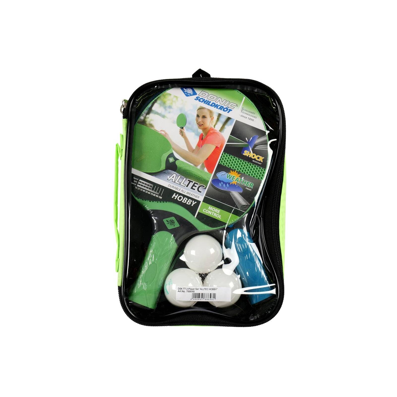 Набор DONIC ALLTEC HOBBY OUTDOOR (2 ракетки, 3 мячика, чехол)