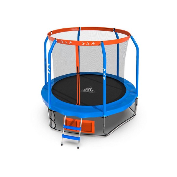 Батут DFC JUMP BASKET 8FT-JBSK-B с внутренней сеткой и лестницей (244 cм)