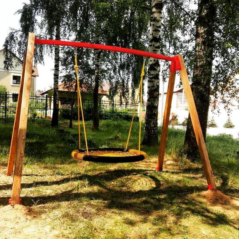 Качели деревянные - каркас с металлической балкой (только каркас без качели гнезда)