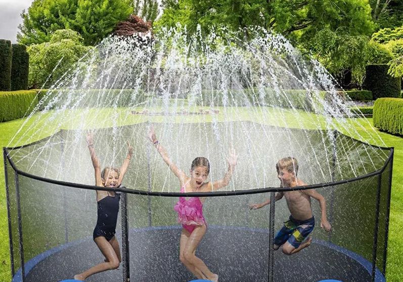Батут с защитной сеткой "PERFETTO SPORT ACTIVITY 8" диаметр 2,4 м зелёный